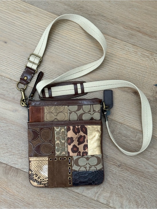 Coach Handbags - Coach Patchwork Crossbody Bag in Brown, Tan & Cream